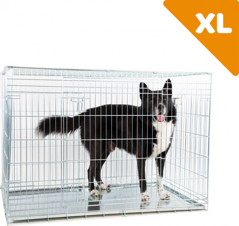 Gestionar Satisfacer estéreo Jaula para perros plegable, con doble puerta y bandeja metálica ZOLIA Xena