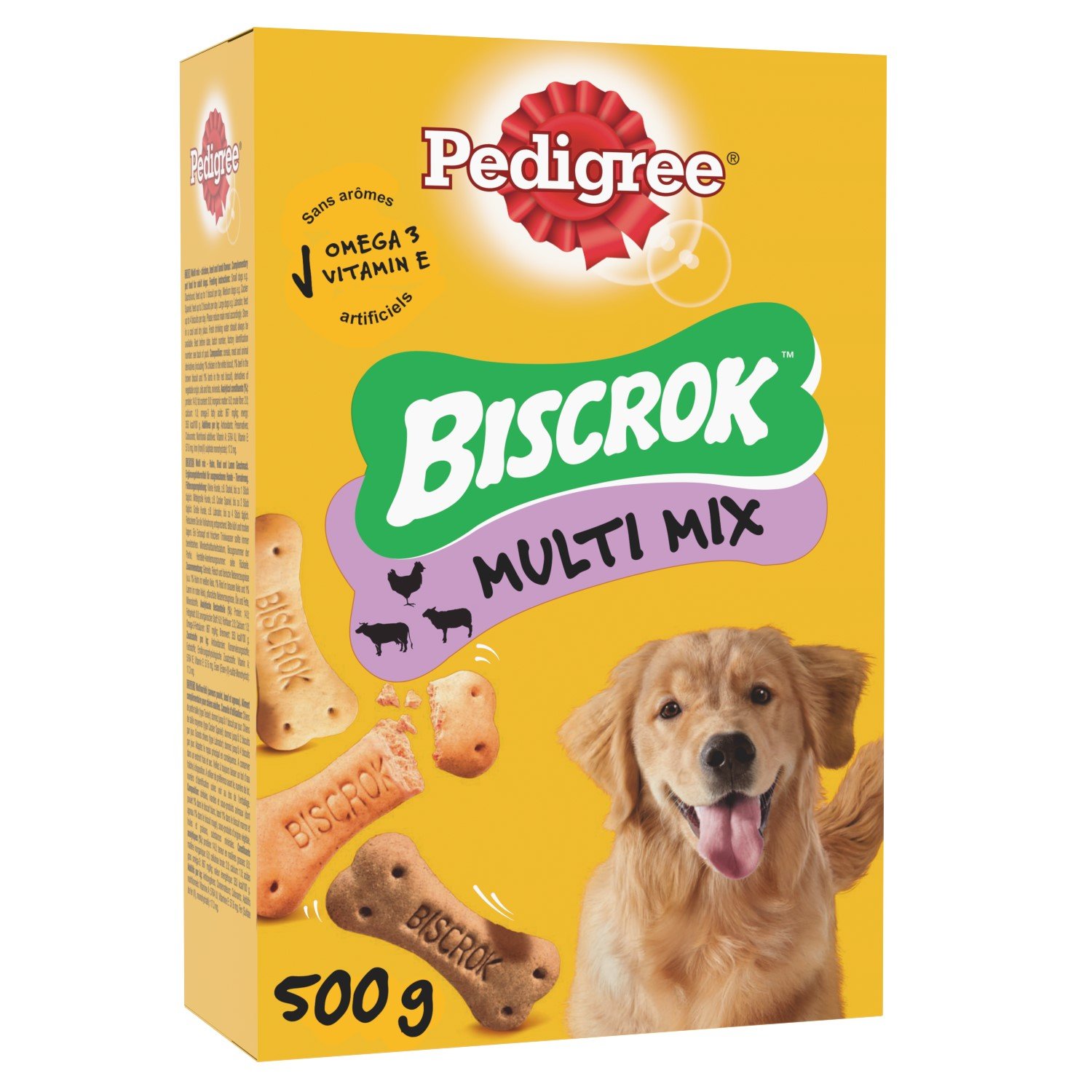 Biscotti per cani adulti PEDIGREE BISCROK Original: 3 varietà di carne