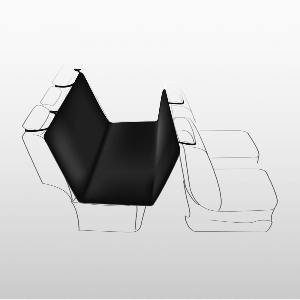 Schutzüberdecke für Autositze 1,40 x 1,45m schwarz/braun