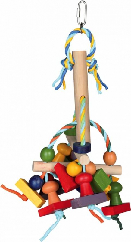 Brinquedo madeira colorido a suspender