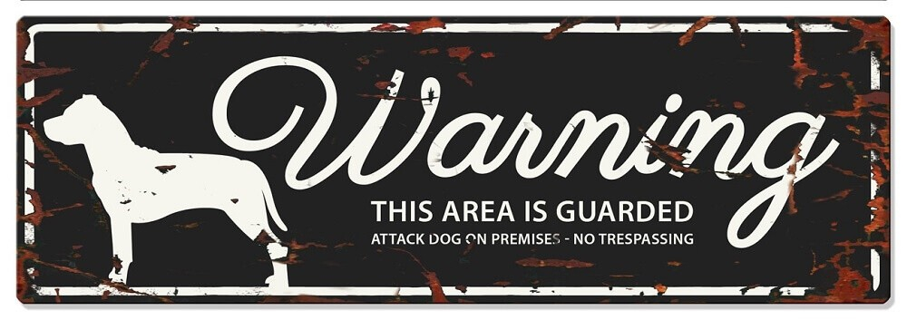 Placa rectângular de metal WARNING Staffordshire Terrier