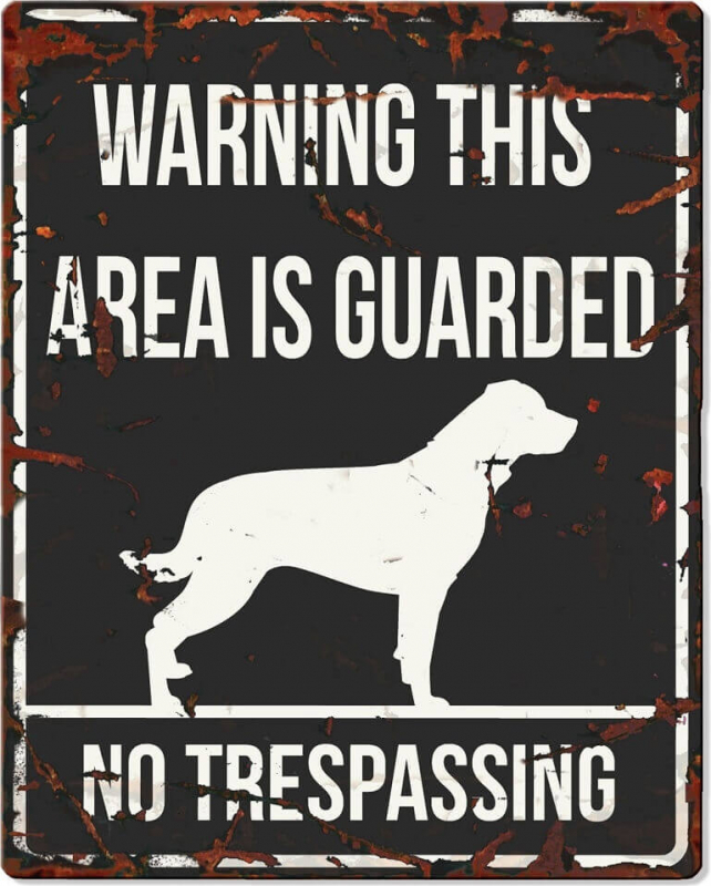 Panneau carré métal WARNING Rottweiler