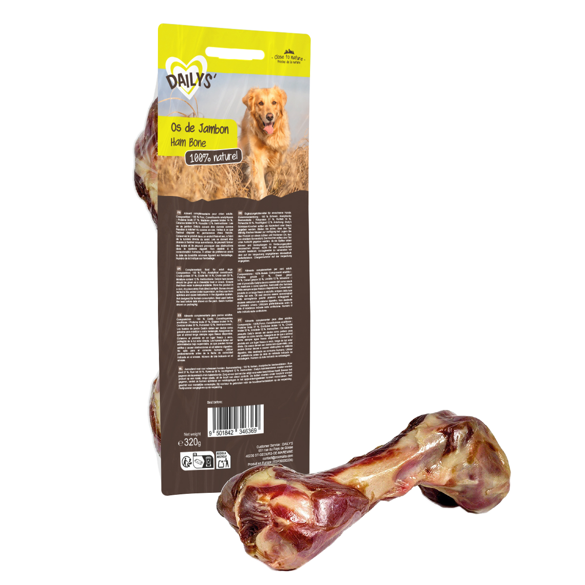 caractéristiques de l'os de jambon pour chien arquivet