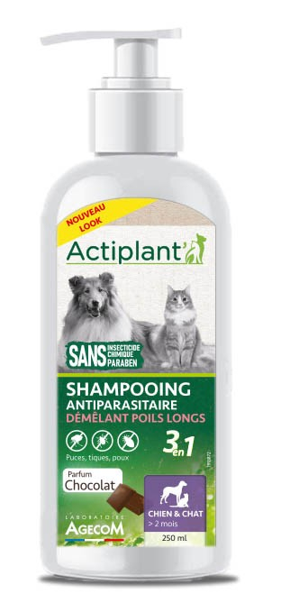 ACTI Shampoo 3en1 anti parasitaire et démêlant poil long Choco