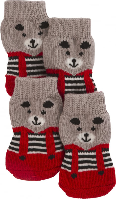 Calcetines para perros Bruno color gris/rojo
