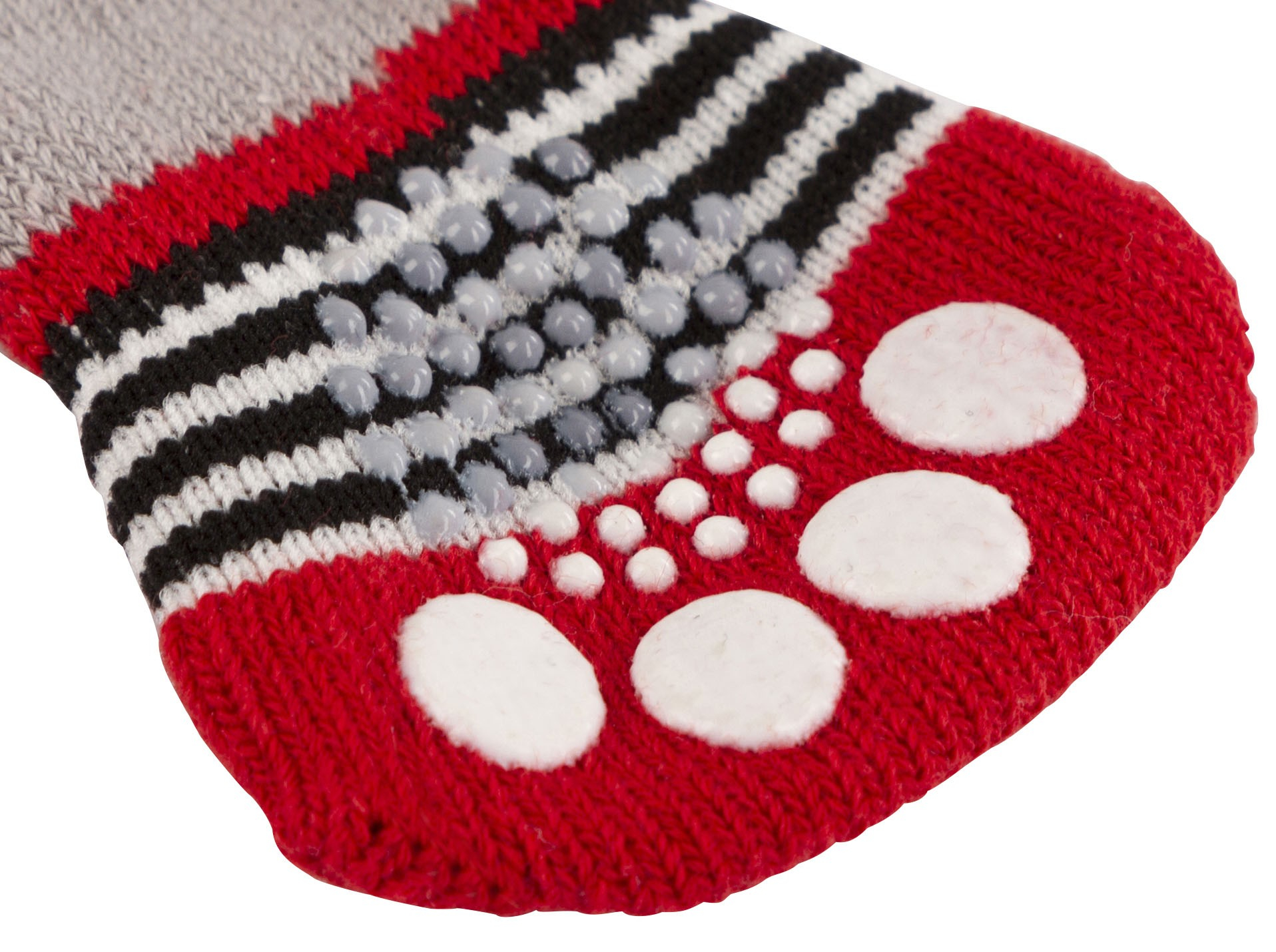 Socken für Hunde Bruno in grau/rot
