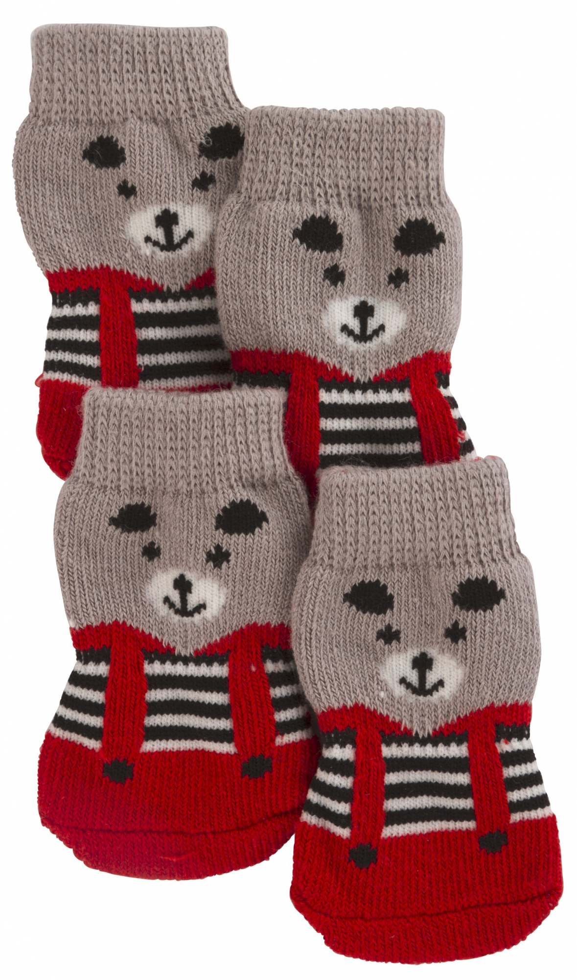 Socken für Hunde Bruno in grau/rot