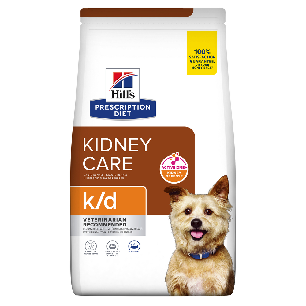HILL'S Prescription Diet K/D Kidney Care Alimentação veterinária para cão com problemas urinários e renais