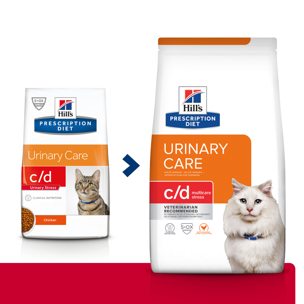 Ração veterinária e alimentos dietéticos para gatos HILL'S Prescription Diet Feline c/d Urinary Stress Multicare com frango