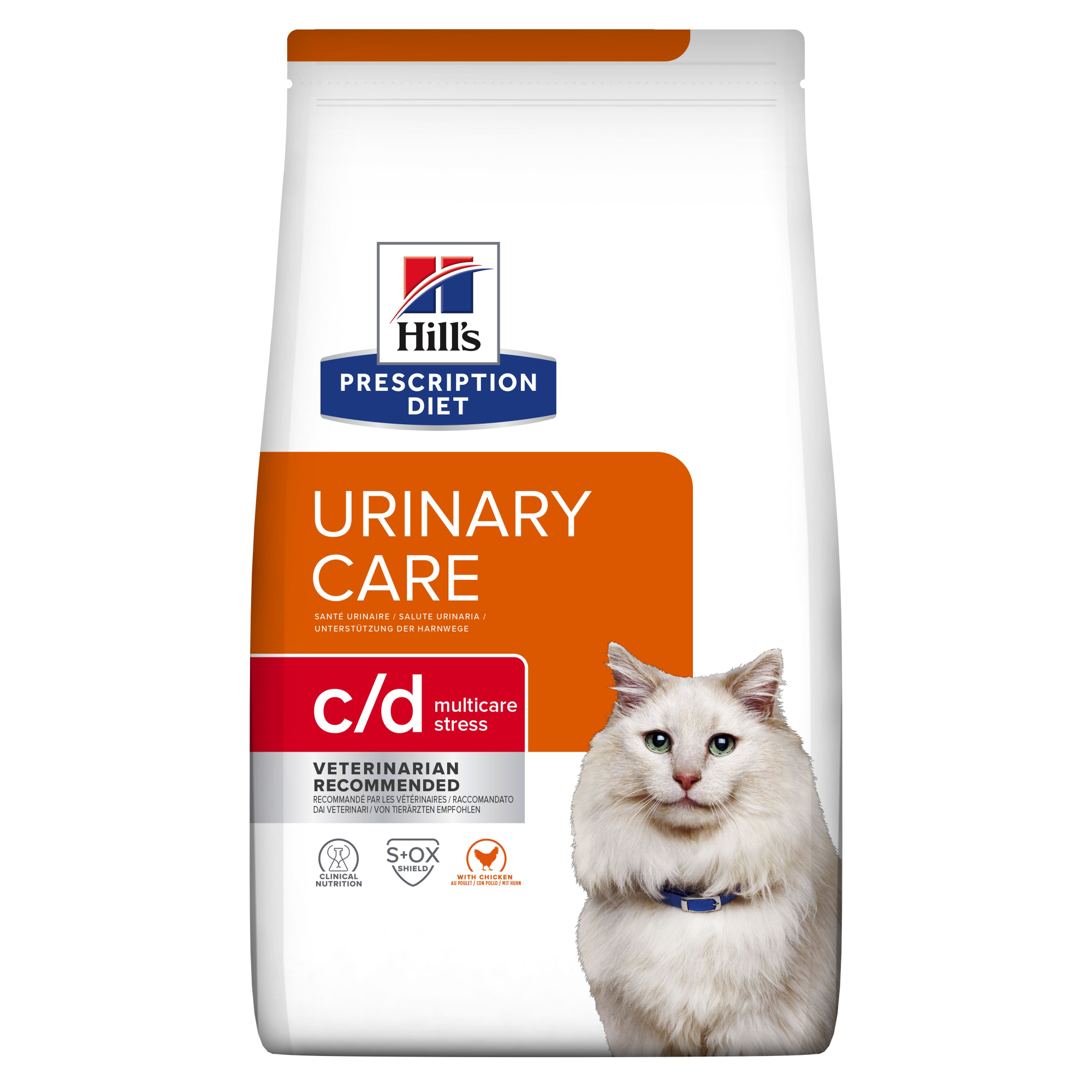 Ração veterinária e alimentos dietéticos para gatos HILL'S Prescription Diet Feline c/d Urinary Stress Multicare com frango