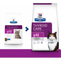 HILL'S Prescription Diet Y/D Thyroid Croquettes pour chat adulte