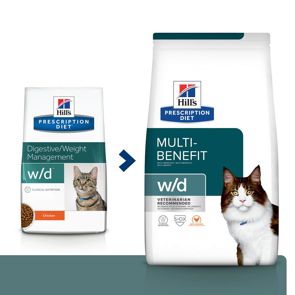 HILL'S Prescription Diet W/D Digestive & Weight Management für erwachsene Katzen