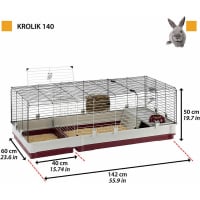 Cage pour lapin - 142 cm - Ferplast Krolik 140