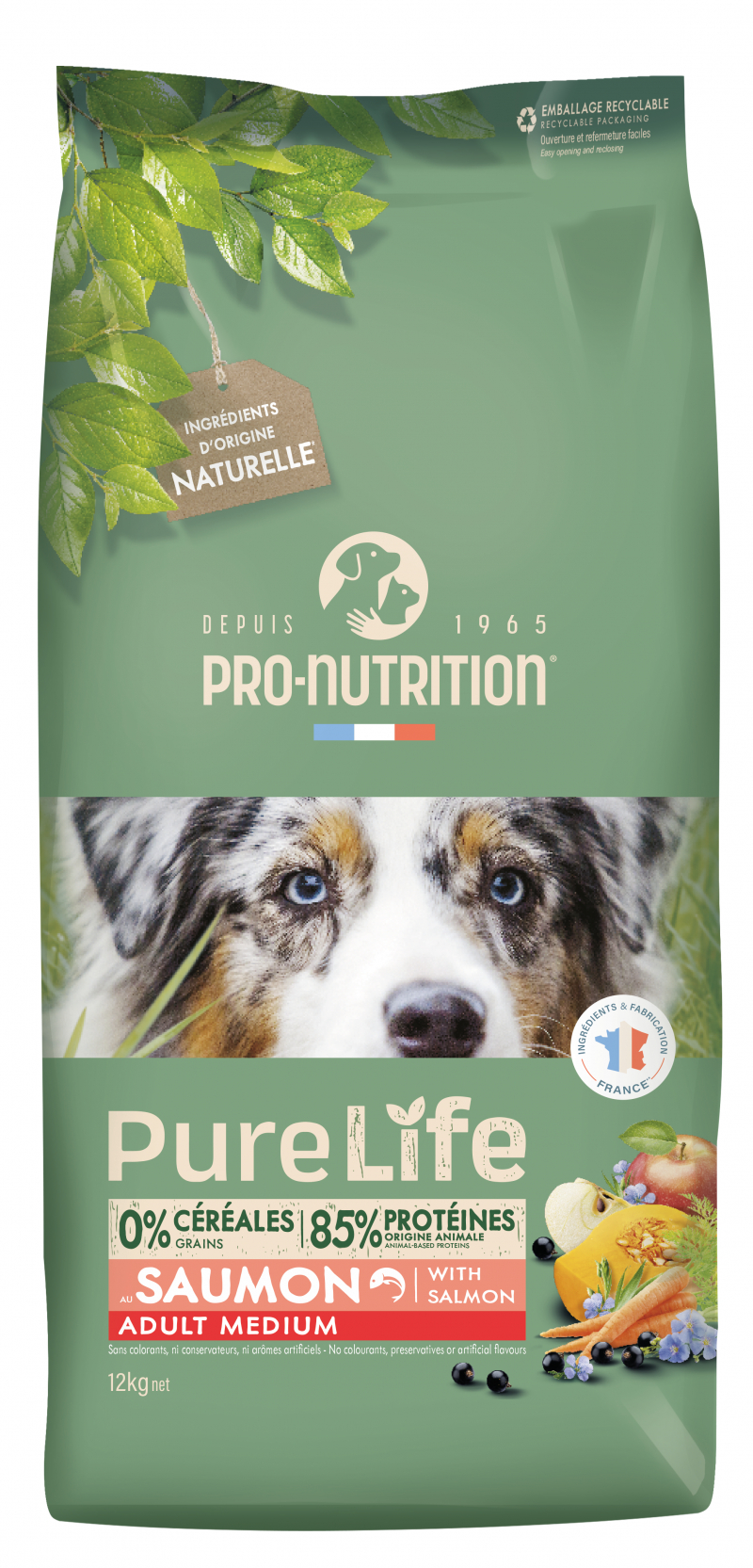 PRO-NUTRITION Flatazor Pure Life Senza cereali per Cani Adulti di Taglia Media