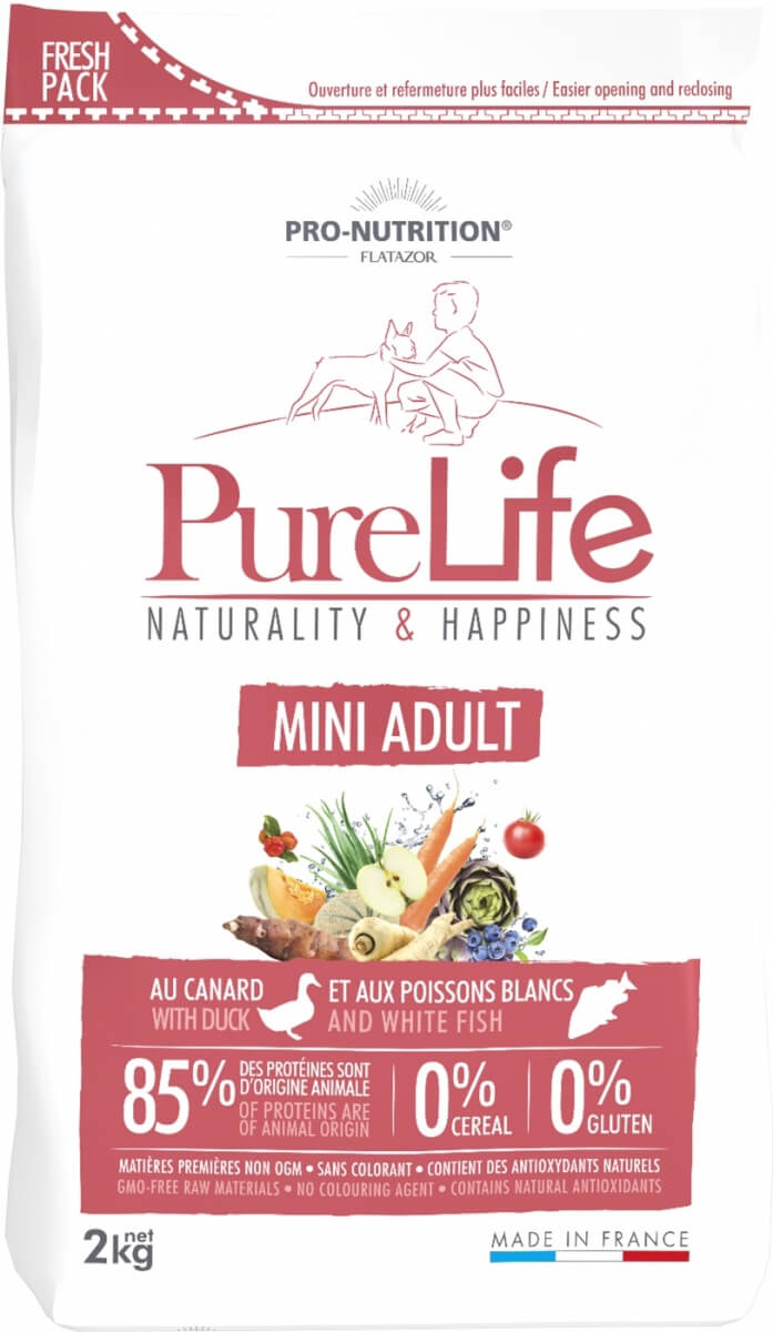 PRO-NUTRITION Pure Life Sans Céréales Adult Mini pour Chien de Petite Taille