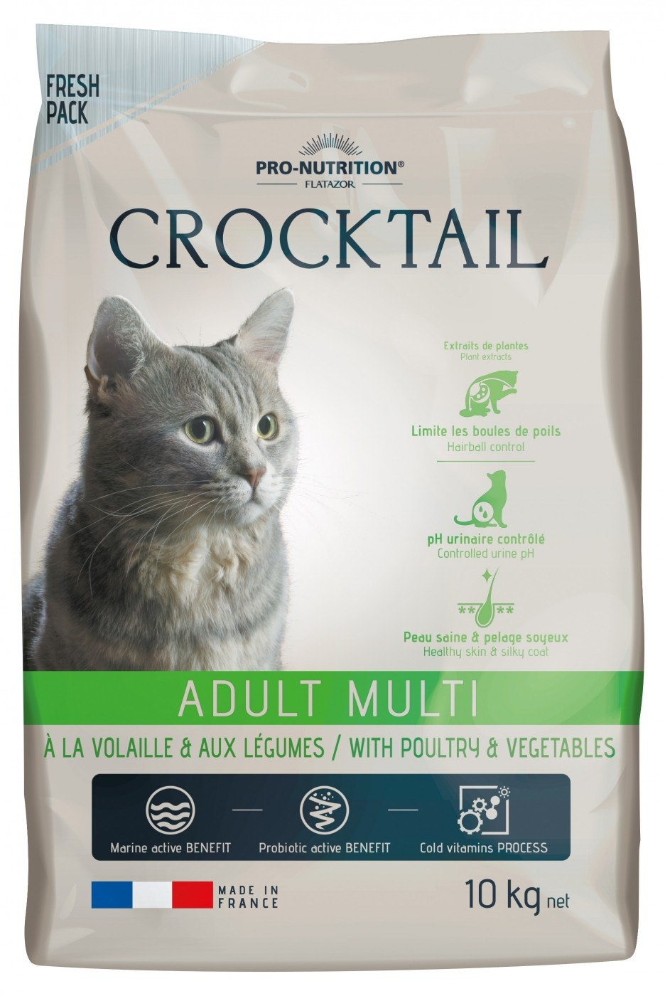 PRO-NUTRITION CROCKTAIL Adult Multi carne de aves e legumes para gato adulto