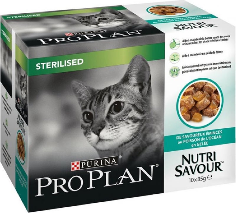 PRO PLAN NutriSavour Sterilised gelée pour chat stérilisé - 2 saveurs