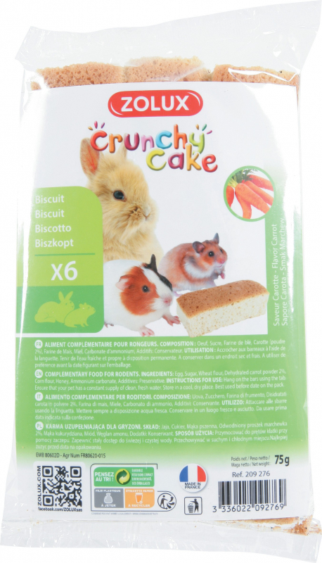 Galletas Crunchy Cake para roedores x6