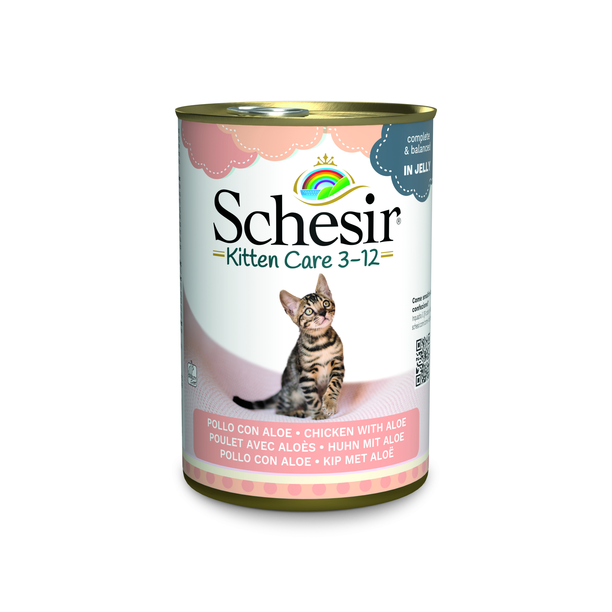 SCHESIR Kitten Comida húmeda para gatitos en gelatina 140g - 2 recetas