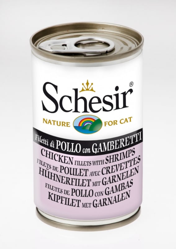 SCHESIR Cat Pâtée Naturelle en Gelée ou en Bouillon 140g pour Chat Adulte - 9 Saveurs au Choix