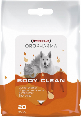 Lingettes corporelles Body Clean Oropharma pour chiens et chats