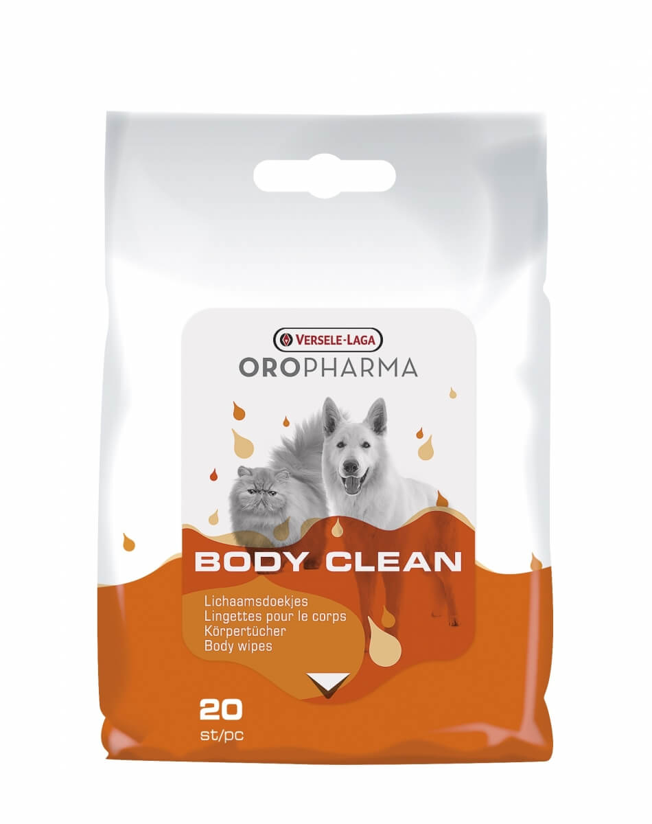 Toalhetes corporais Body clean Oropharma para cães e gatos