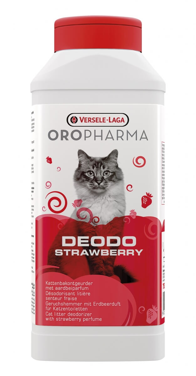 Kattenbak geurverdrijver Deodo Oropharma aardbeiengeur 750 gr