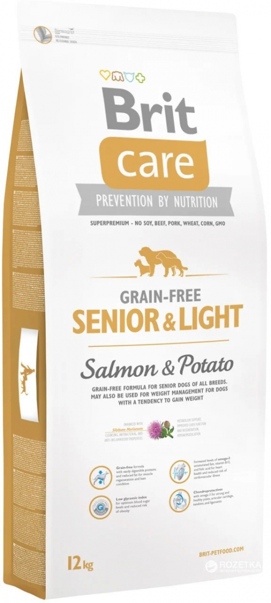 BRIT CARE Grain-Free Senior & light Salmon & Potato 