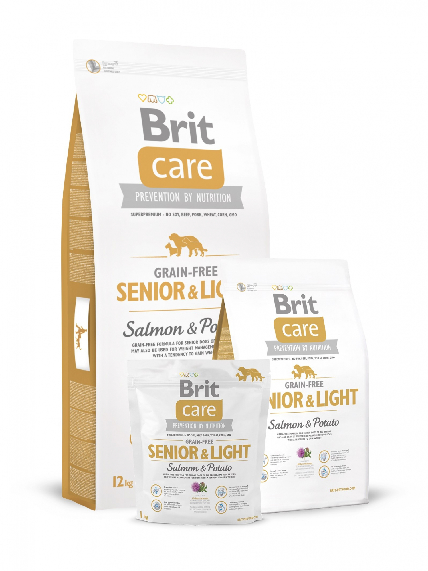 BRIT CARE Senior & Light Salmón y Patata Grain Free pienso para perros