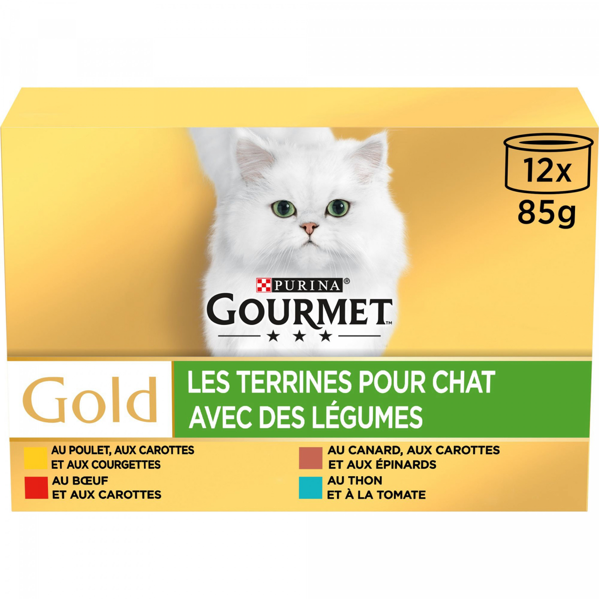 GOURMET GOLD Terrine con verduras comida húmeda para gatos Pack mega 12x85