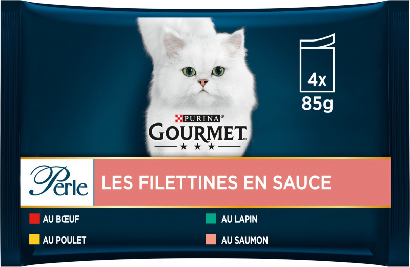 GOURMET Filettines : Rind, Huhn, Kaninchen, Lachs 4x85gr