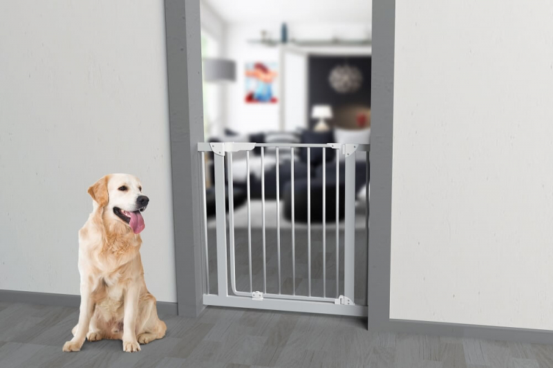 Barrera para perro metálica MISTY con puerta de 76cm de alto