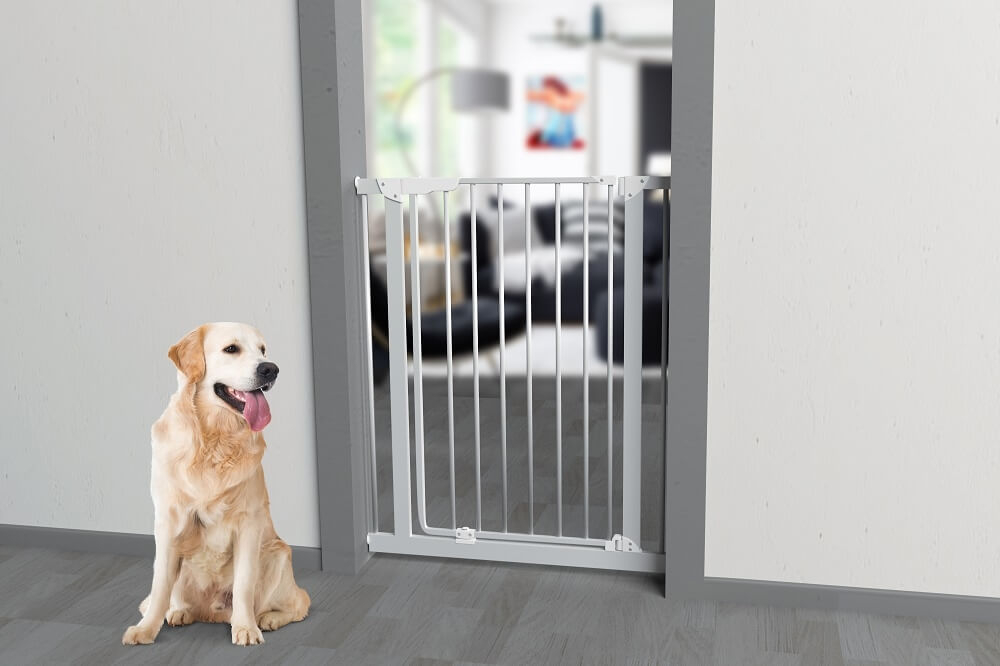 Barreira para cães metálica com peaqueno portão - MARA Altura 95cm
