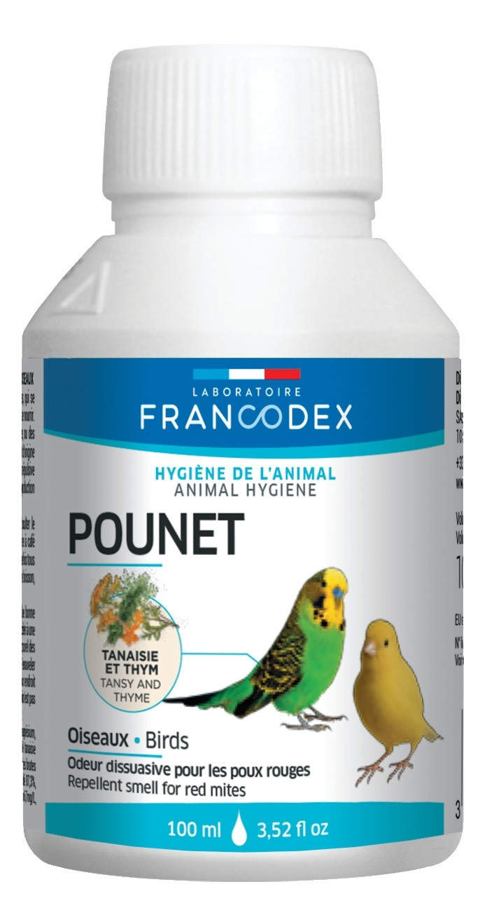 Francodex Pounet antiparassitario naturale per uccelli in gabbia e in voliera