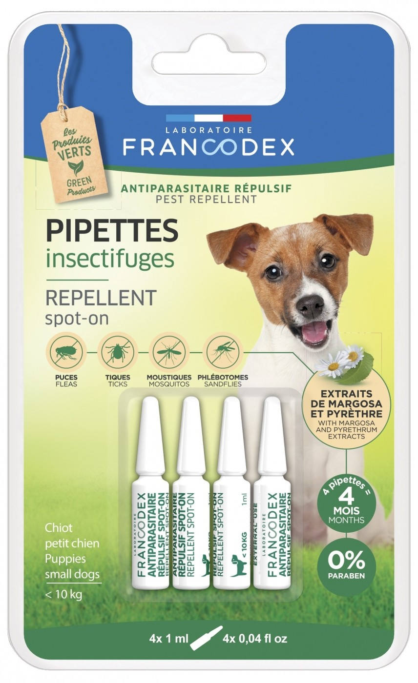 Francodex Pipettes antiparasitaires insectifuges pour chien