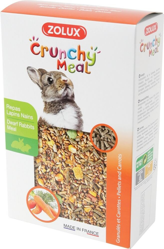 Crunchy Meal ração completa para coelhos anões