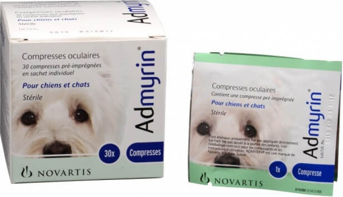 ADMYRIN compresses oculaires chiens et chats