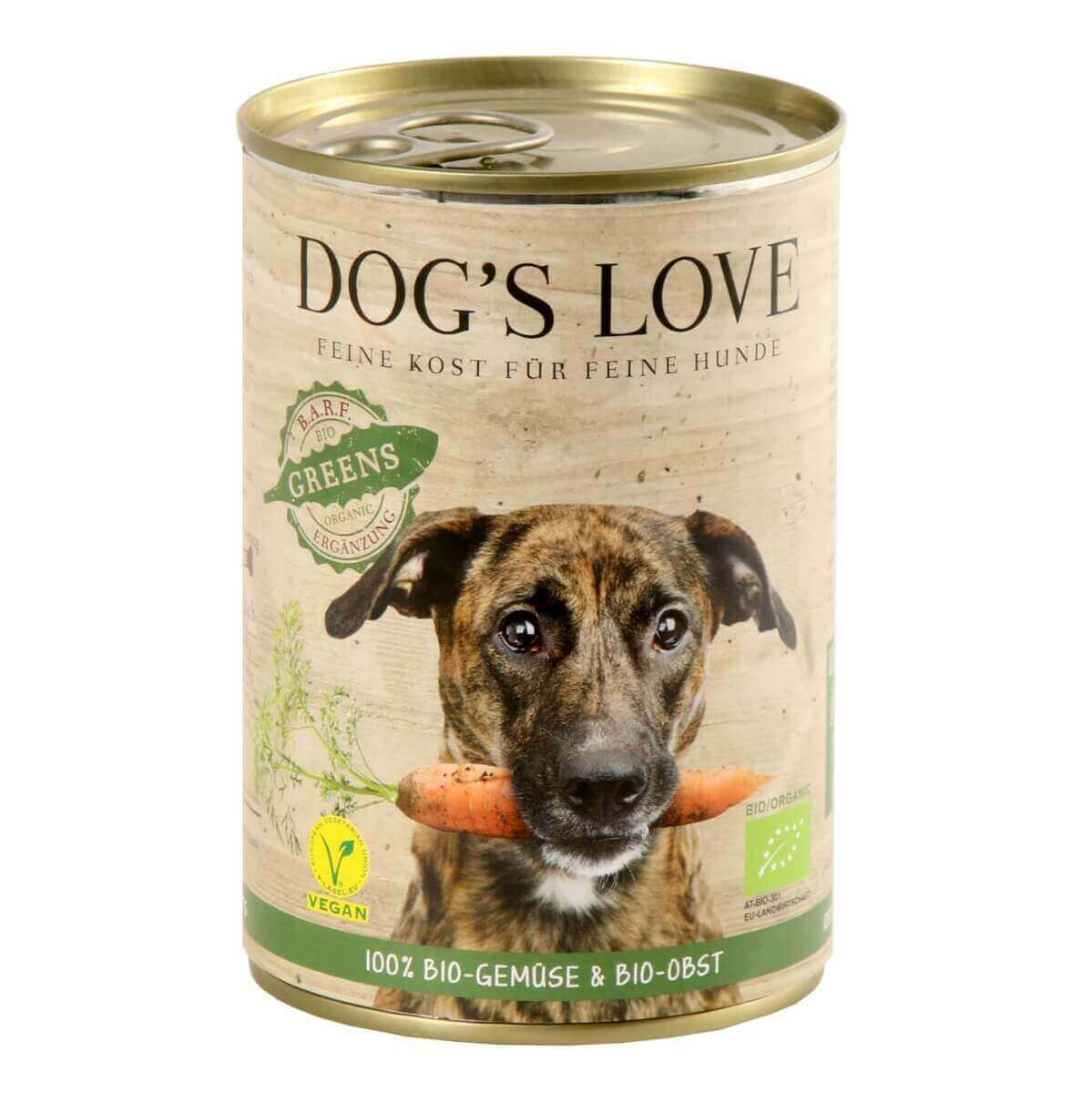 Patês orgânicos adequado para todos os cães DOG'S LOVE Bio-Greens 100% legumes