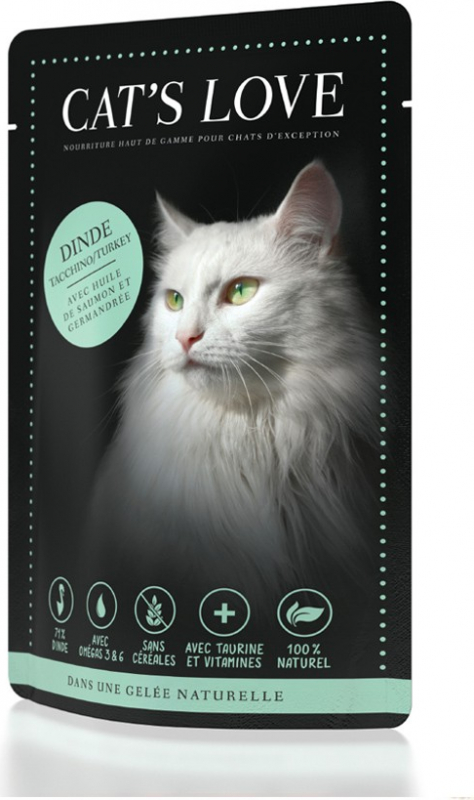 CAT'S LOVE Comida húmeda natural para gatos adultos 85 gr - 6 sabores