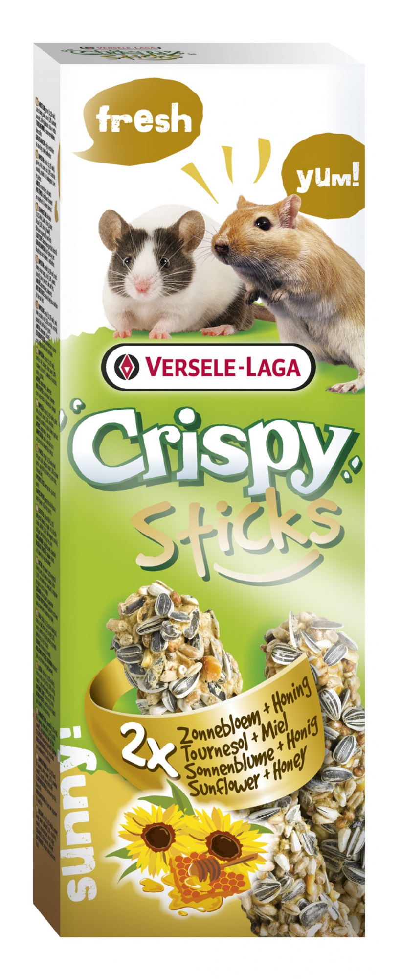 Versele Laga Crispy Sticks Gerbos e Ratinhos Girassol e Mel