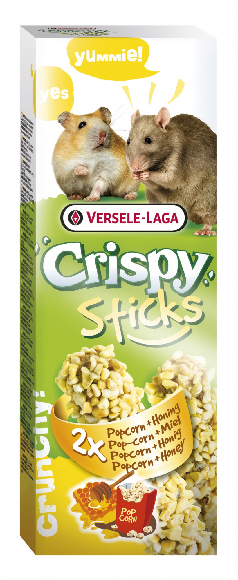 Versele Laga Crispy Sticks Hamsters e Ratos Pipoca & Mel