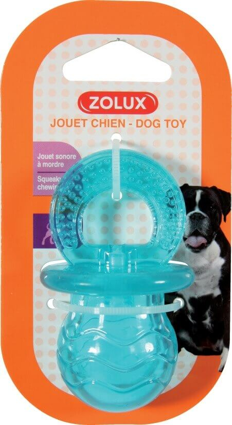 Ciuccio giocattolo per cani Pop TPR azzurro