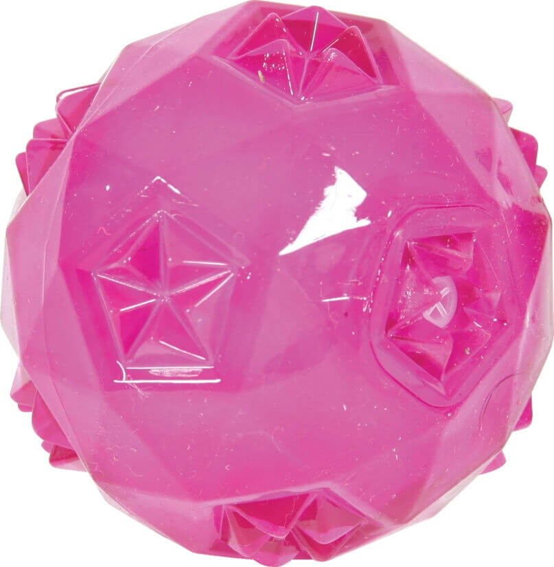 Palla per cani con sonaglio TPR Pop rosa