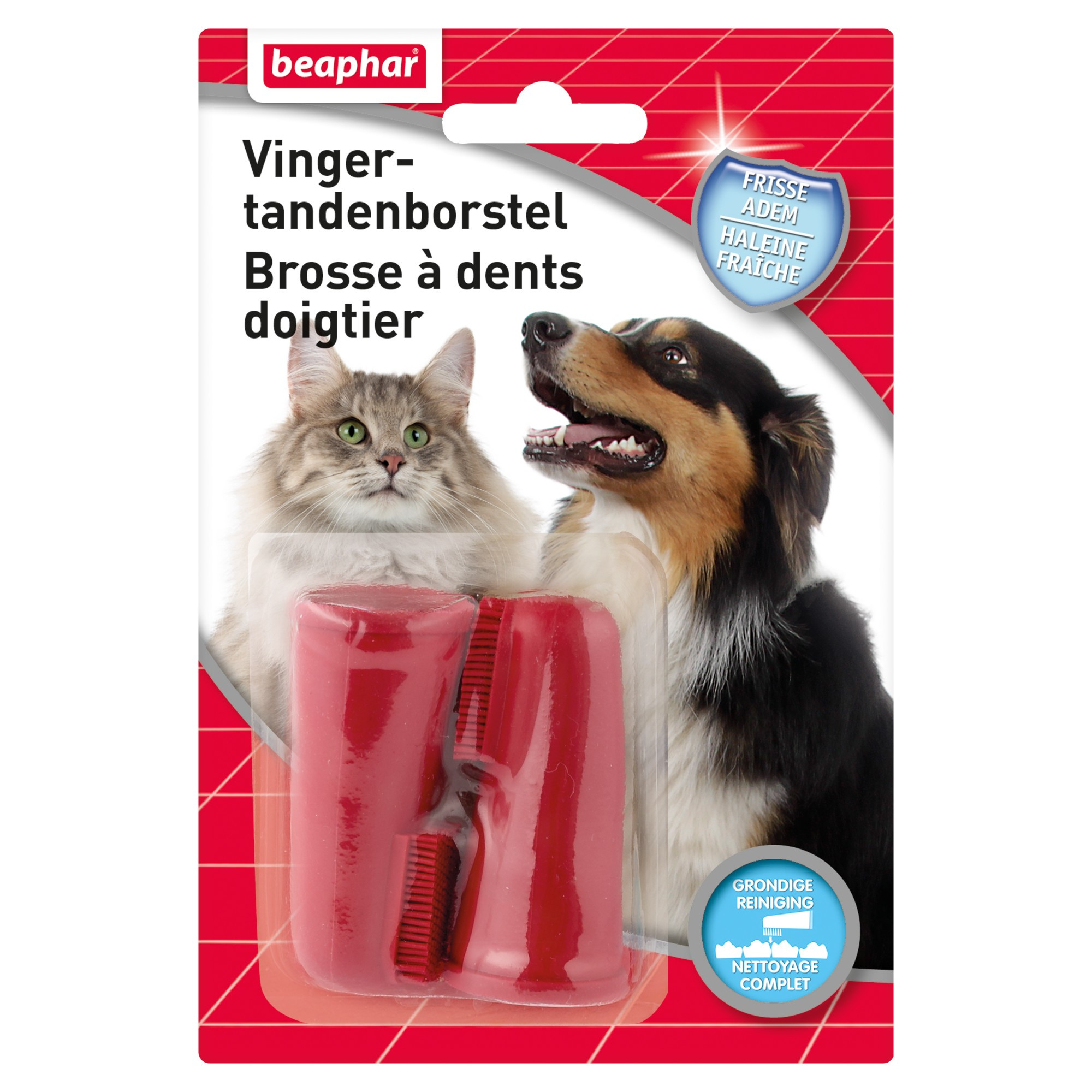 Escova de dentes para cães e gatos de ponta no dedo