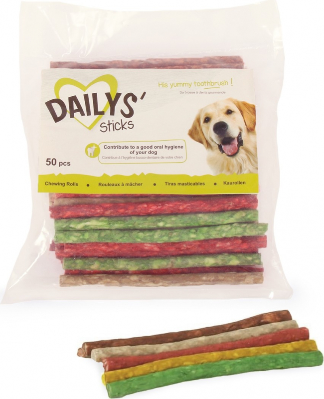 Color Sticks - 50 Palitos para masticar para perros DAILYS