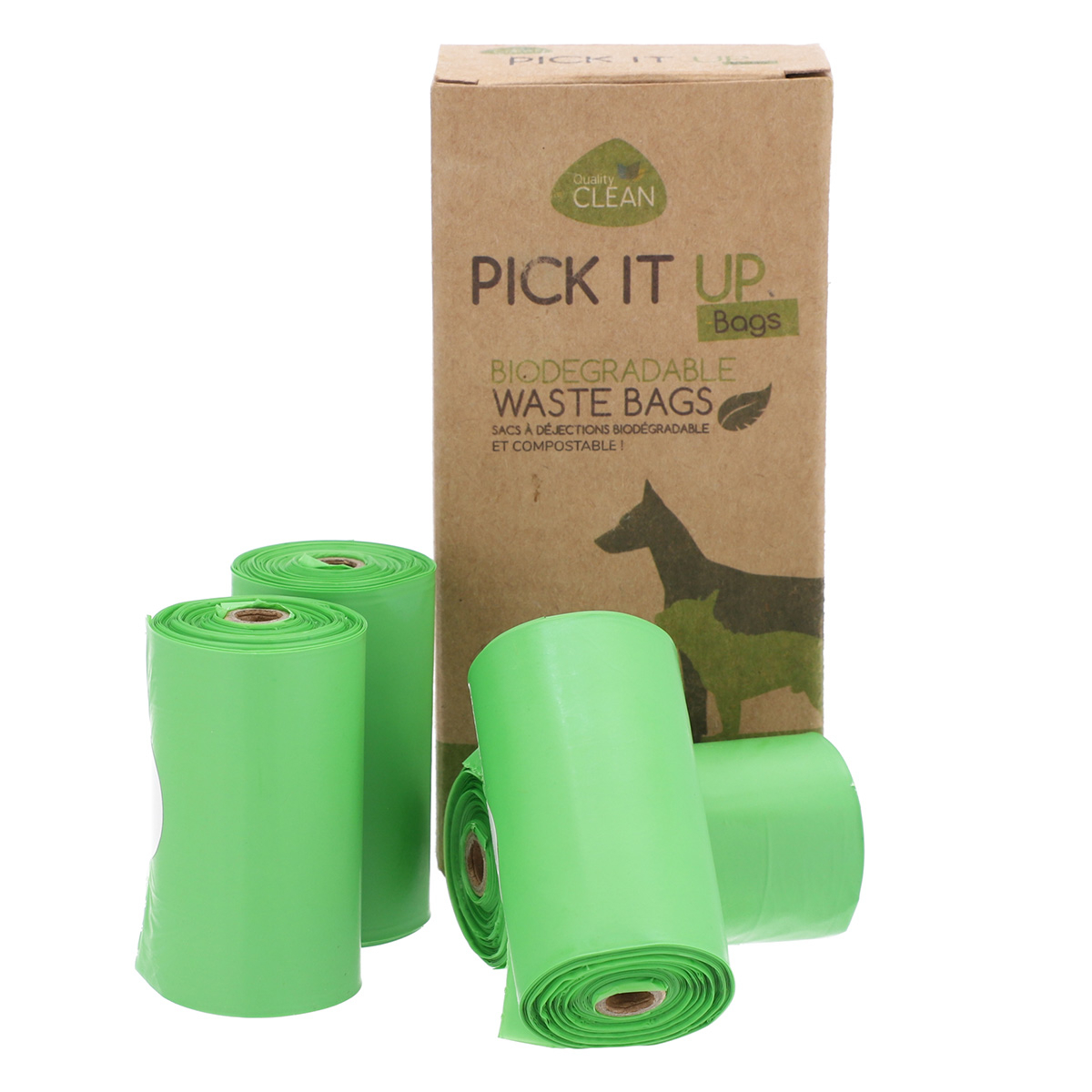Starchly Sacchetti biodegradabili per escrementi di cani, materiali  riciclati ecologici a prova di perdite, 120 sacchetti (8 rotoli da 15  pezzi)