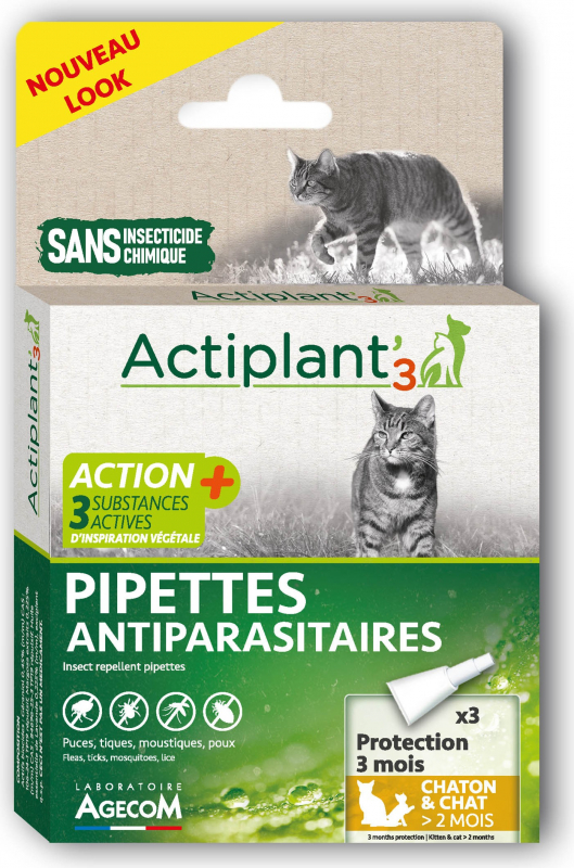 ACT3 Pipettes insectifuges antiparasitaires CHAT