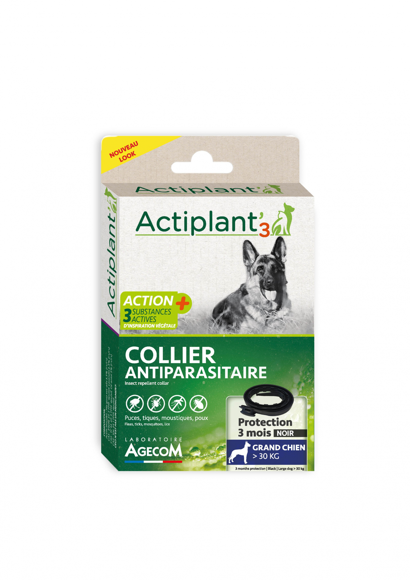Coleira ACT3 replente antiparasitária para cão