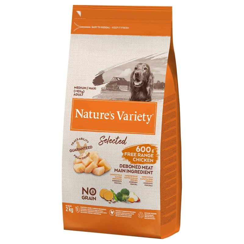 NATURE'S VARIETY Selected Medium Maxi Adult No Grain pollo campero pienso para perros