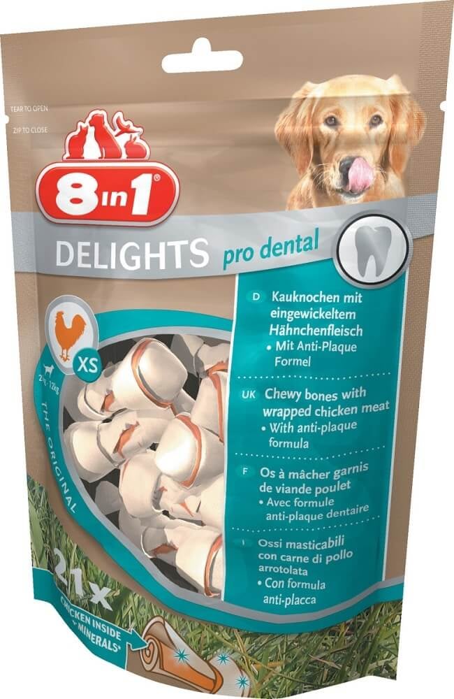 8IN1 DELIGHTS mini hueso Pro Dental pollo